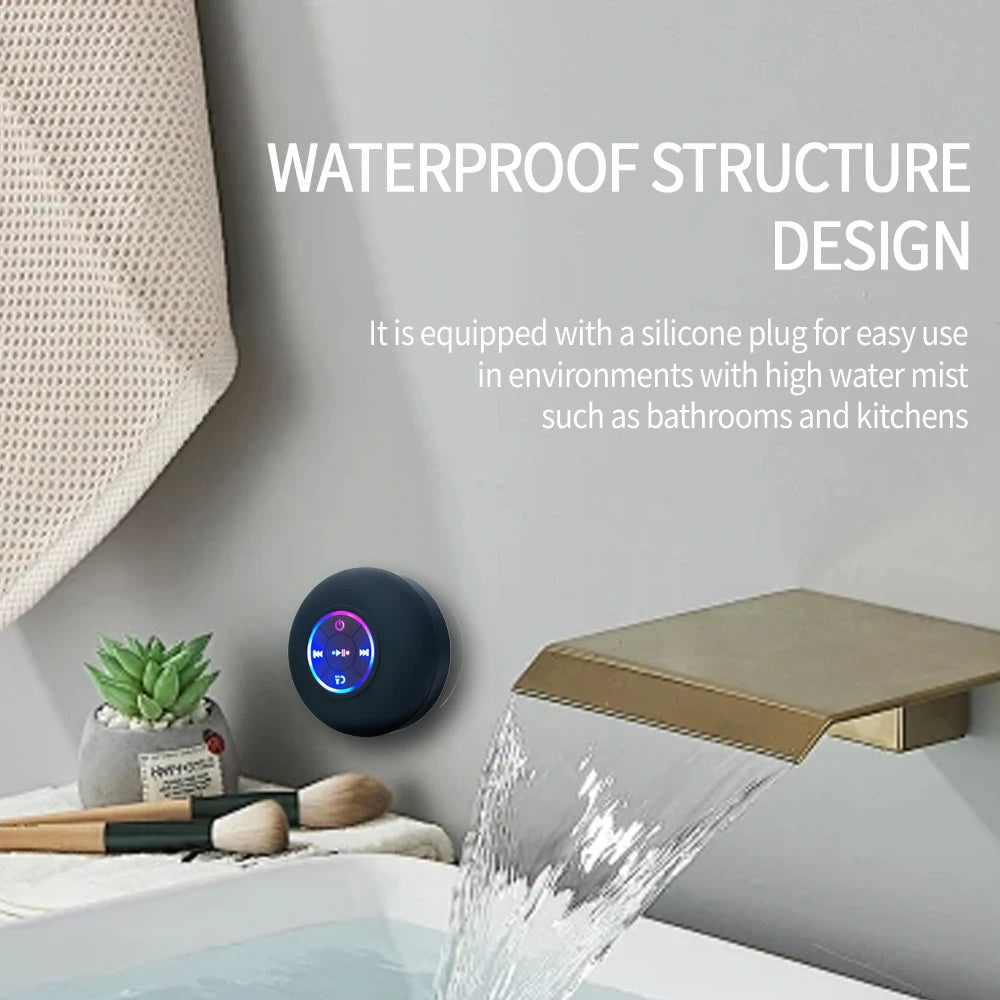 Portable Waterproof Bluetooth Speaker with LED Lights