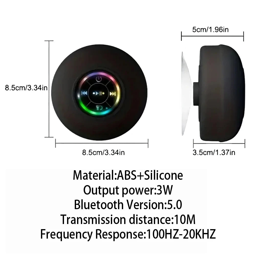 Portable Waterproof Bluetooth Speaker with LED Lights